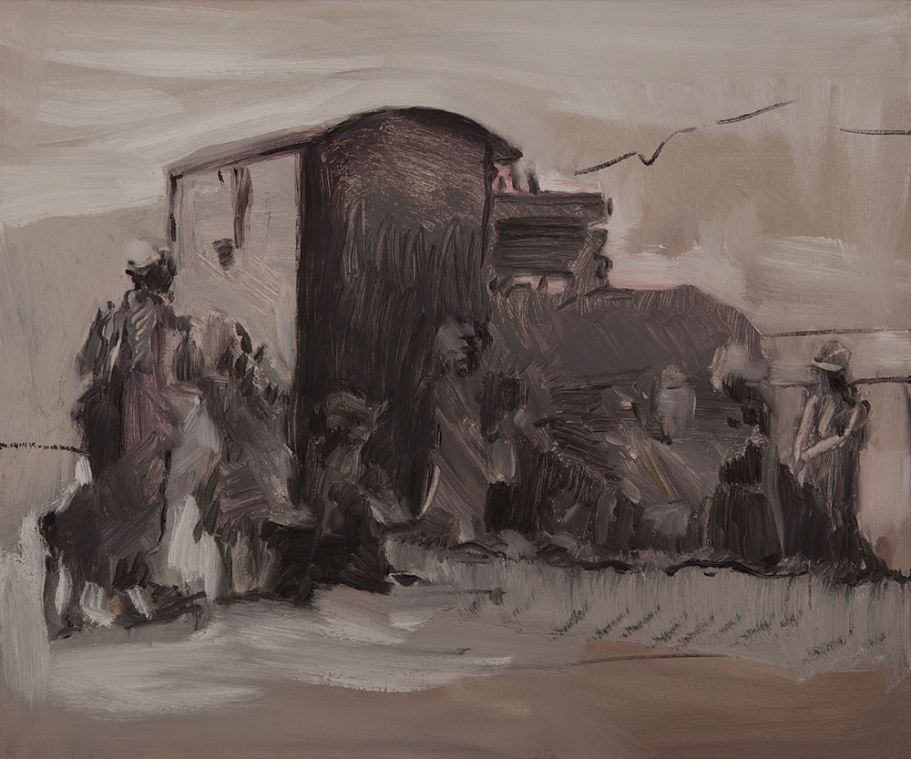 O.T. 2012. Öl und Enkaustik auf Leinwand. 50 x 60 cm O.T. 2012. Öl und Enkaustik auf Leinwand. 50 x 60 cm