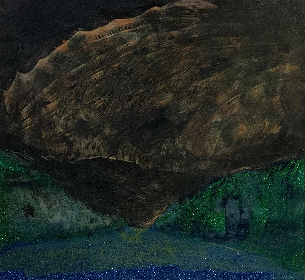 O.T. 2024. Öl und Glitzer auf Leinwand, 65. 80 cm O.T. 2024. Öl und Glitzer auf Leinwand, 65. 80 cm