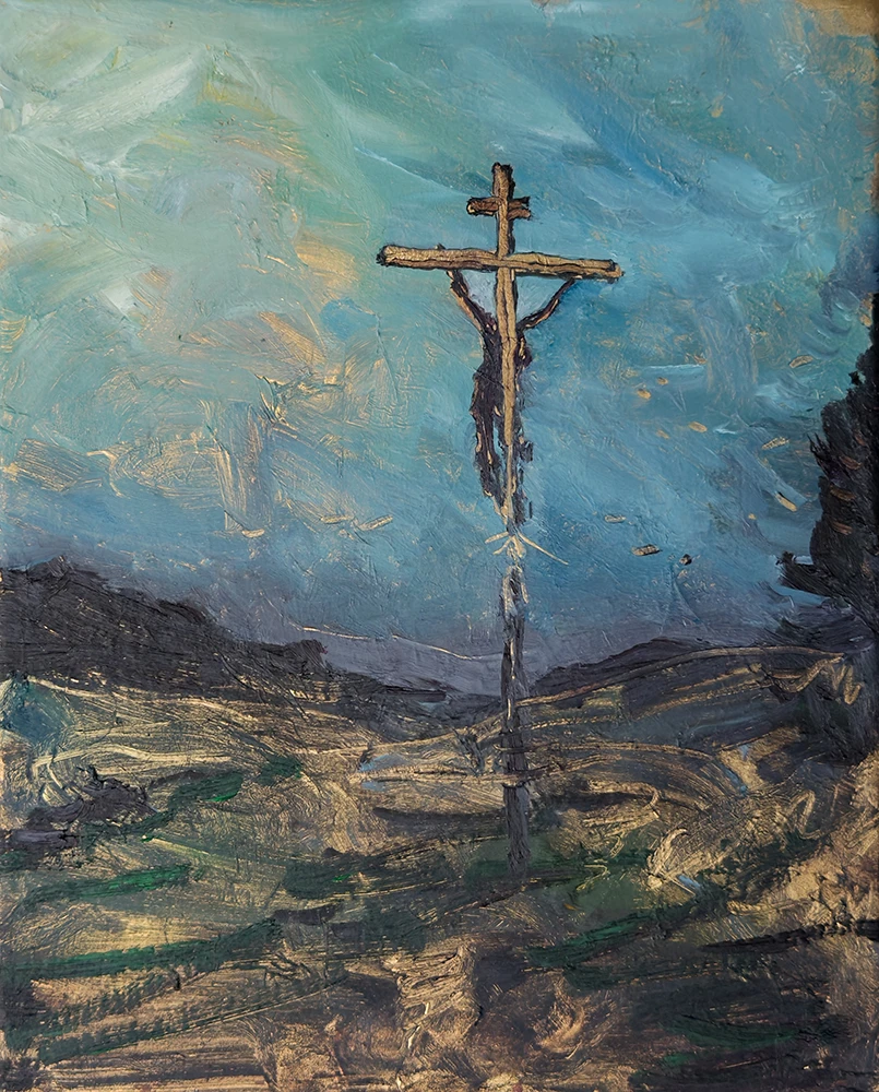 O.T. 2024. Öl auf Blattgold auf Leinwand, 26 x 21 cm O.T. 2024. Öl auf Blattgold auf Leinwand, 26 x 21 cm