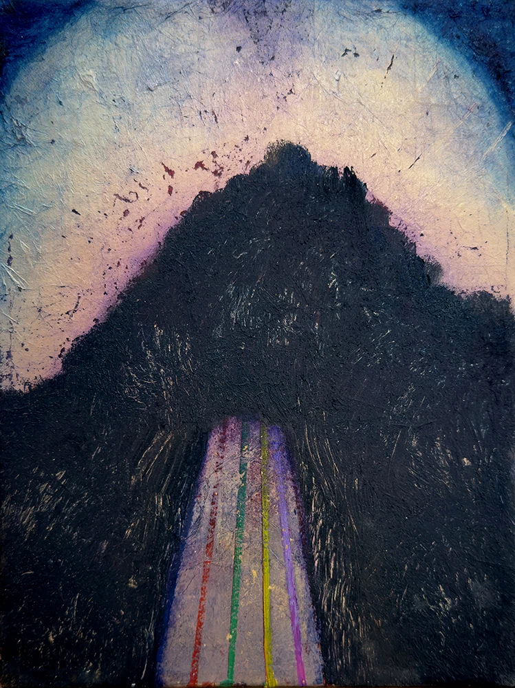 Ursprung. 2025. Öl auf Blattgold auf Leinwand, 26 x 21 cm Kunstwerk Blattsilber 2024 - Uta Schotten