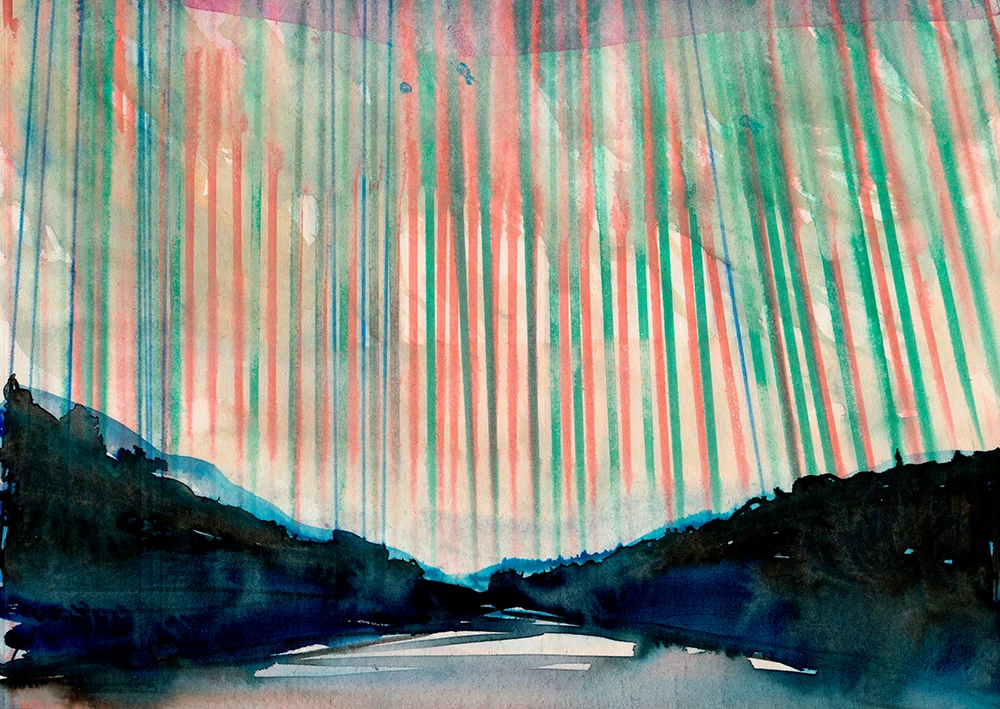 O.T. 2025. Wasserfarben auf Papier, 21 x 29,7 cm