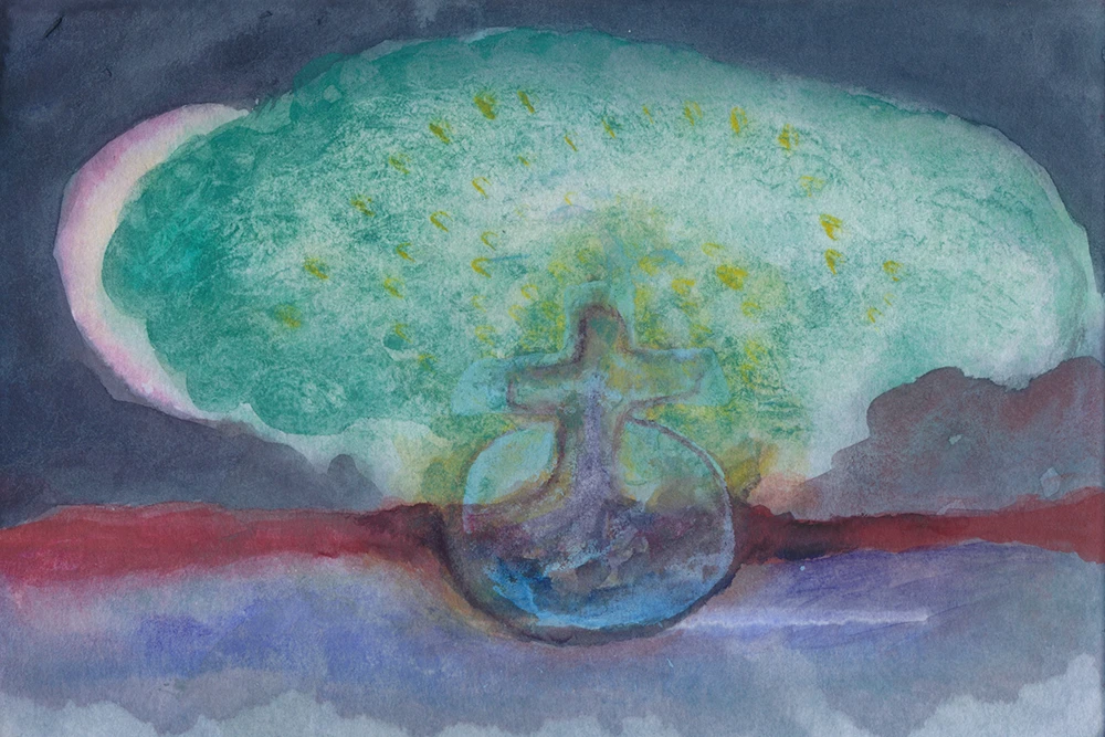 O.T. 2025. Wasserfarben auf Papier, 11,6 x 17,1 cm