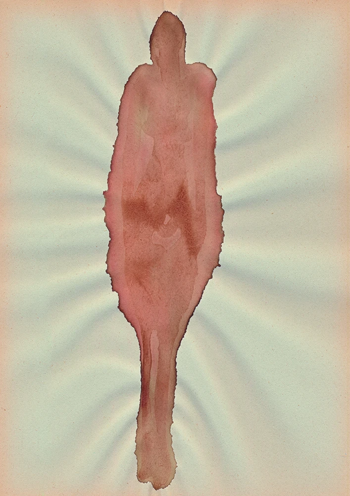 Tetelestai 2020. Blut auf Papier, 29,7 x 21 cm Tetelestai 2020. Blut auf Papier, 29,7 x 21 cm
